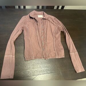 Free People Dusty Rose Button-Up Shirt